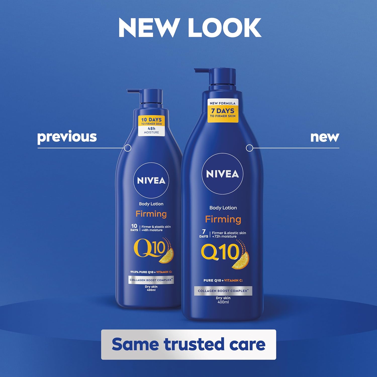 NIVEA Q10 Firming Rich Body Lotion with Vitamin C, 400ml dark blue bottle