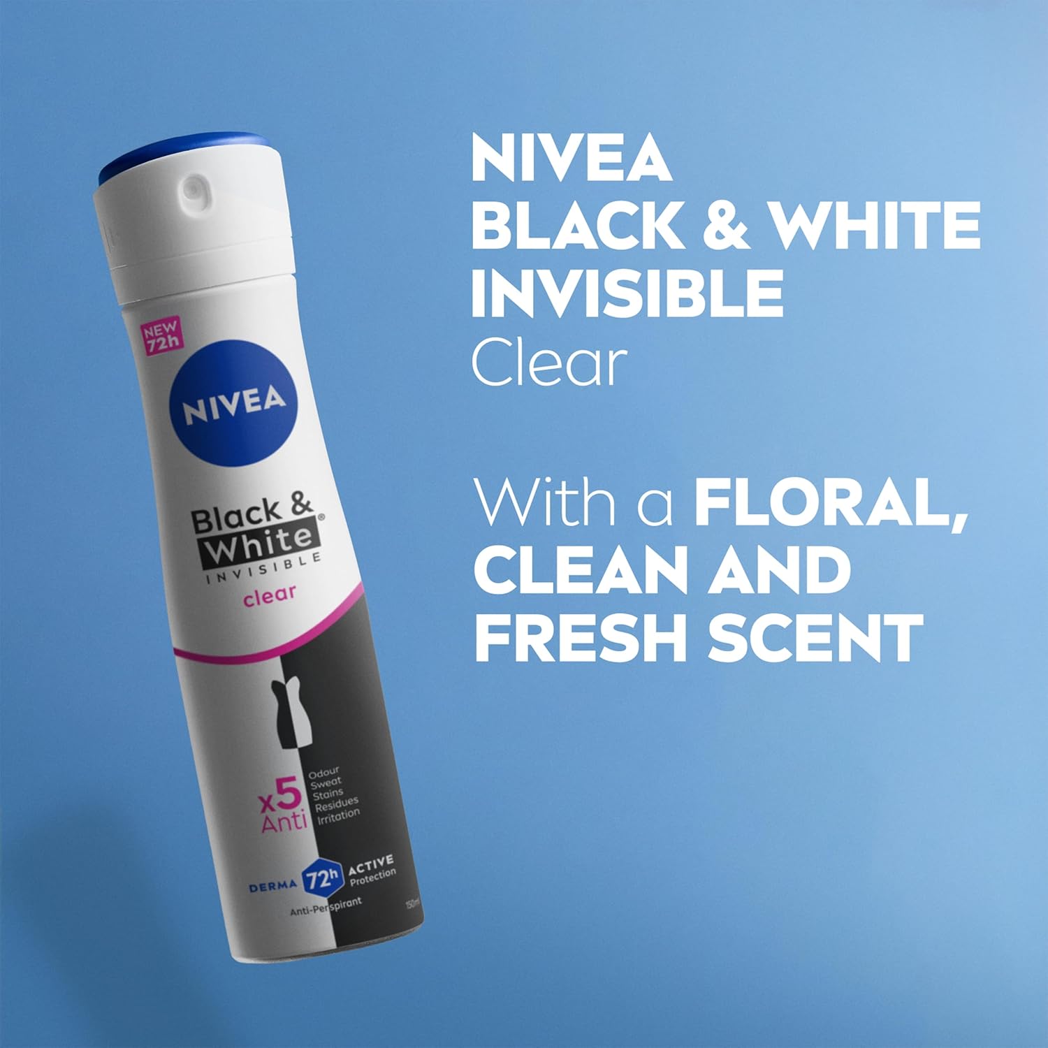 Nivea Black & White Invisible Clear deodorant spray 150ml for women