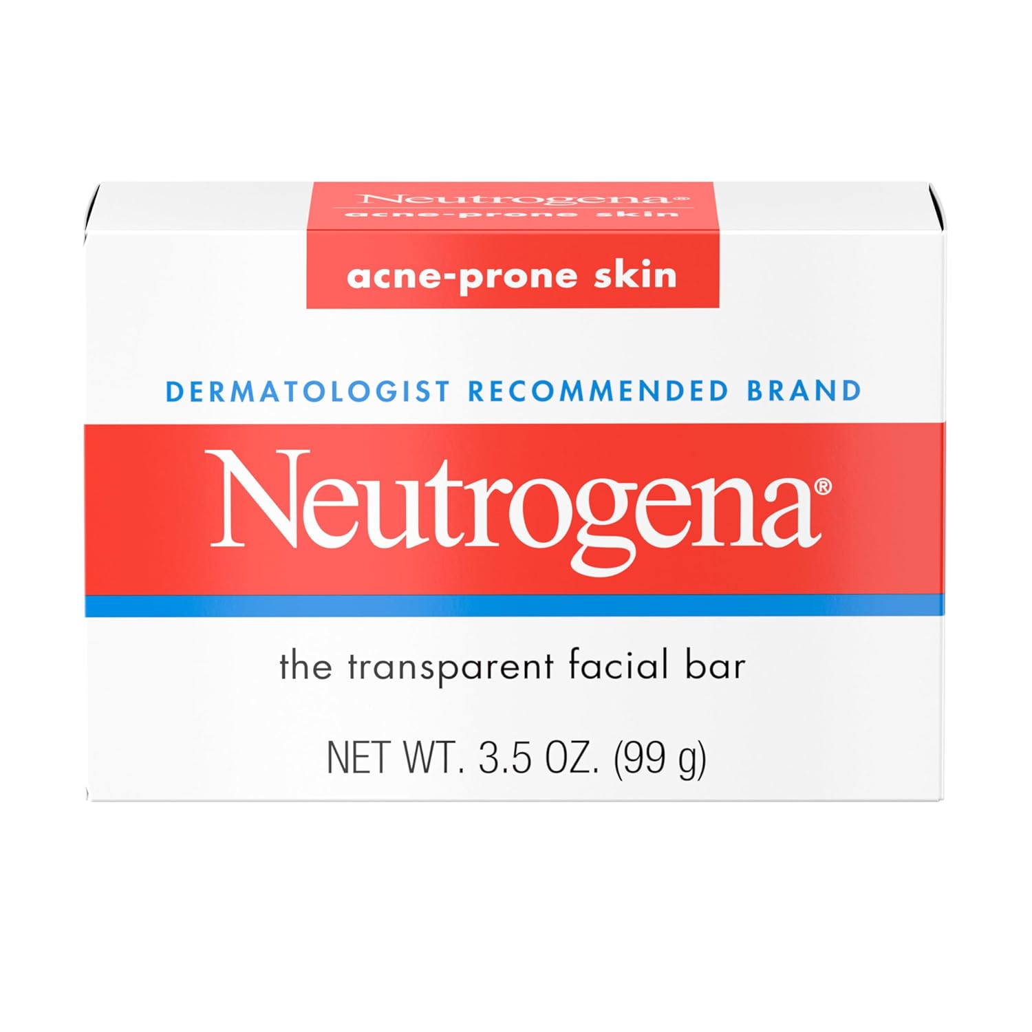 Neutrogena transparent facial bar for acne-prone skin 99g