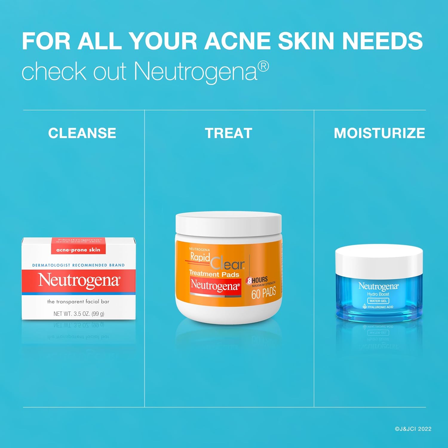 Neutrogena Facial Cleansing Bar for Acne-Prone Skin 99g transparent bar