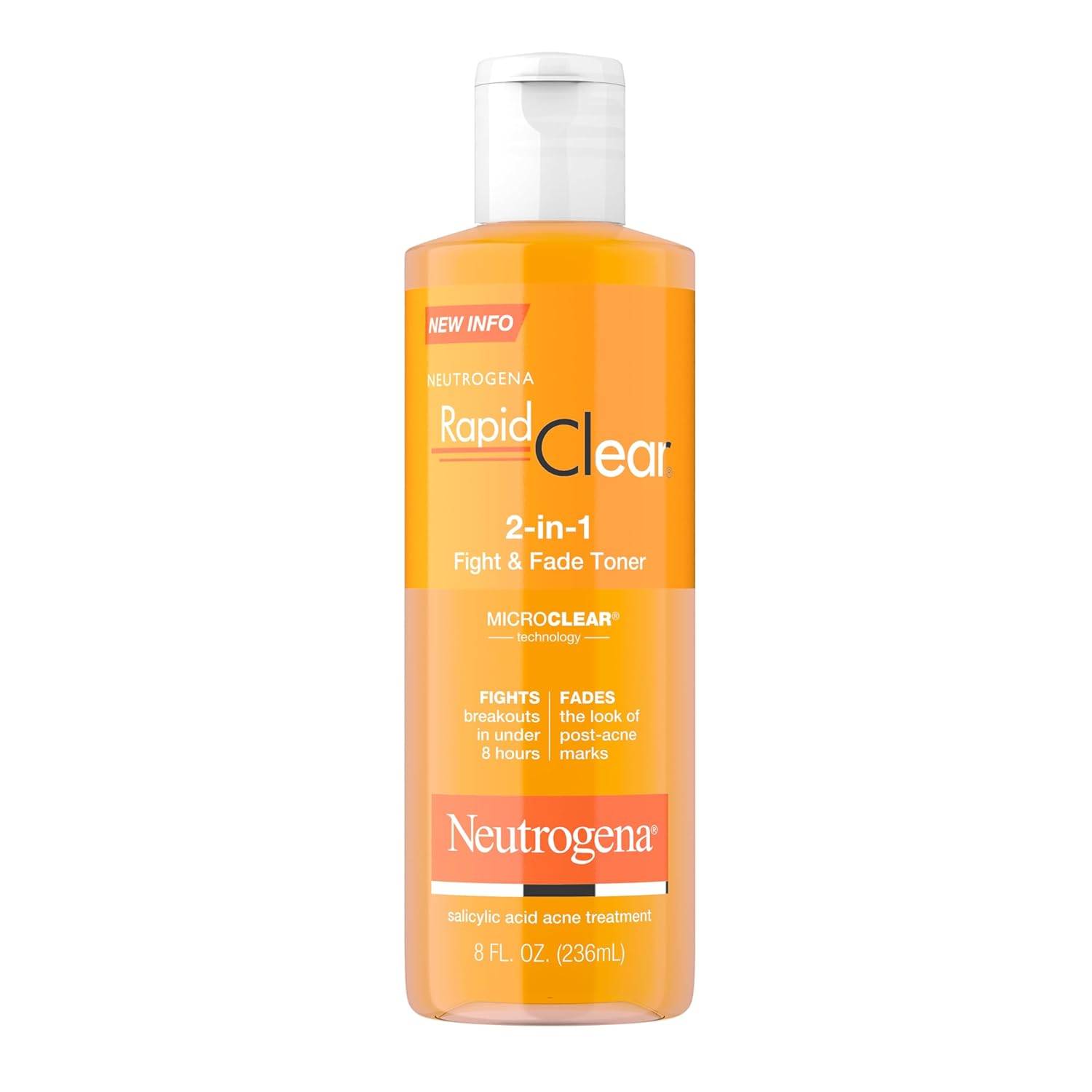 Neutrogena Rapid Clear 2-in-1 Fight and Fade Toner 236ml orange bottle