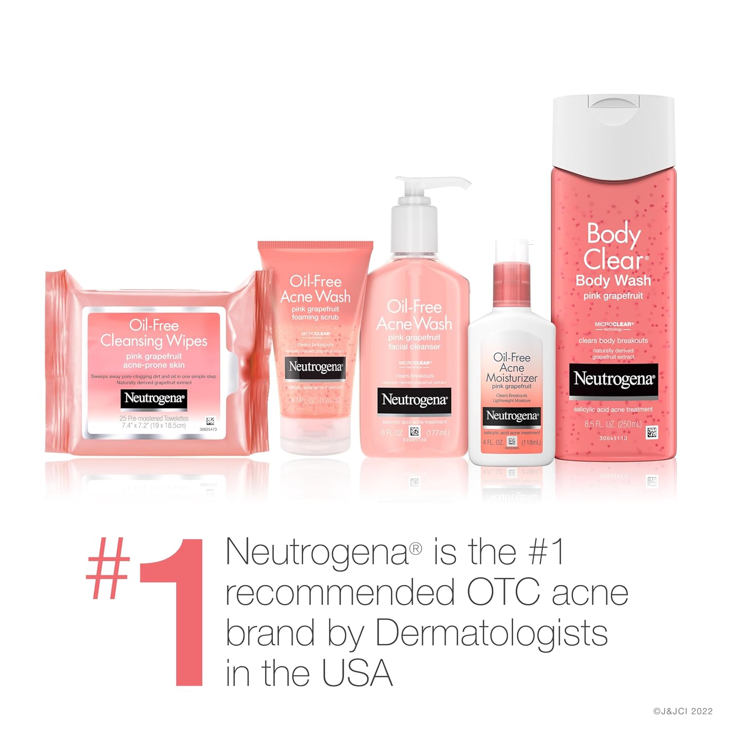 Neutrogena Oil-Free Acne Wash pink grapefruit foaming scrub 198ml pump bottle