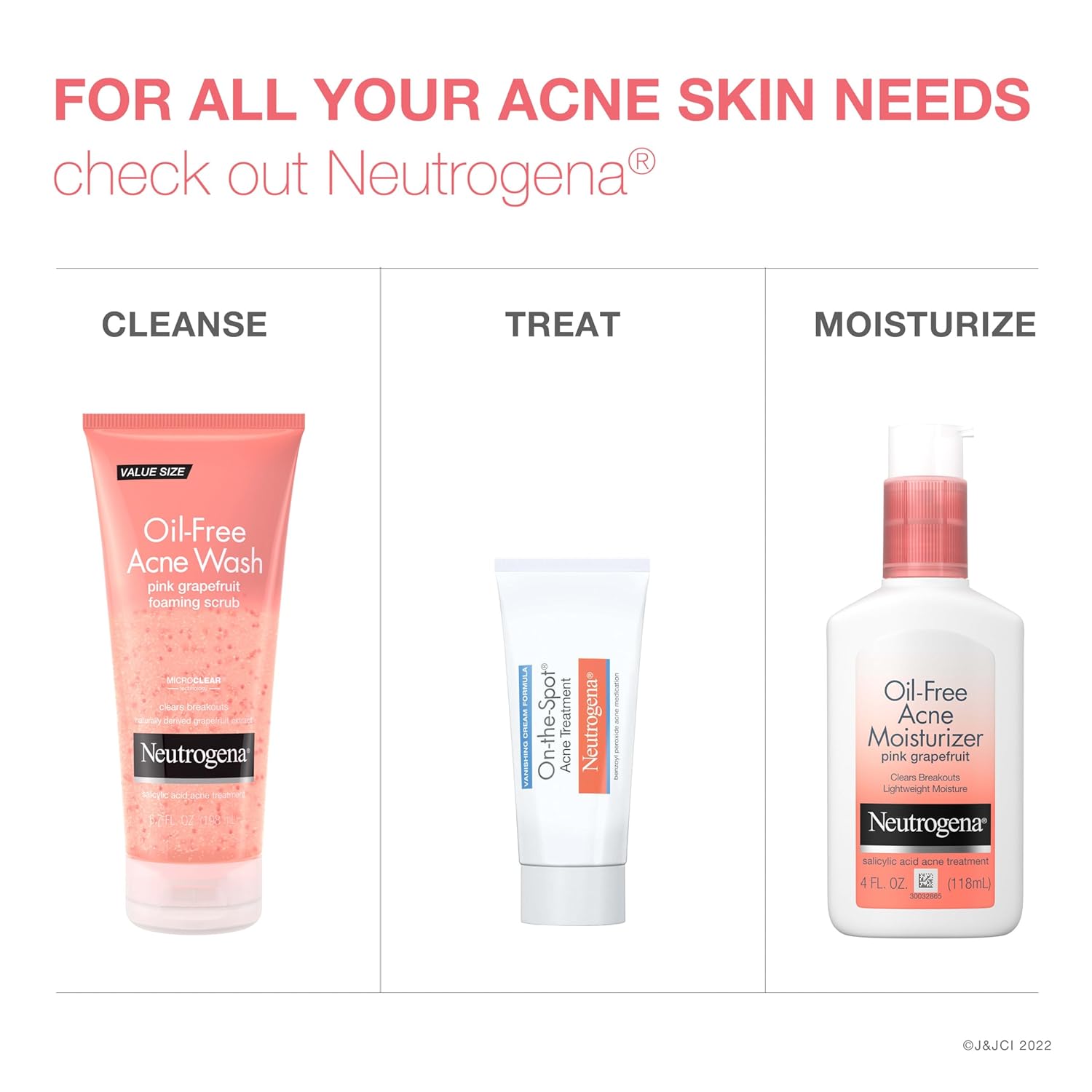 Neutrogena Oil-Free Acne Wash pink grapefruit foaming scrub 198ml tube