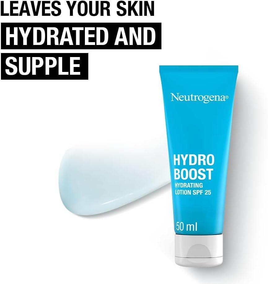 Neutrogena Hydro Boost hydrating lotion SPF 25, 50ml tube with blue packaging