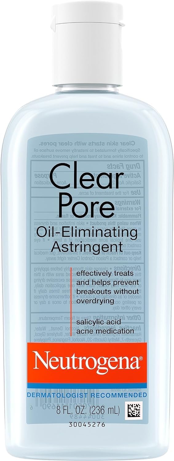Neutrogena Clear Pore Oil-Eliminating Astringent 236mL bottle with white cap