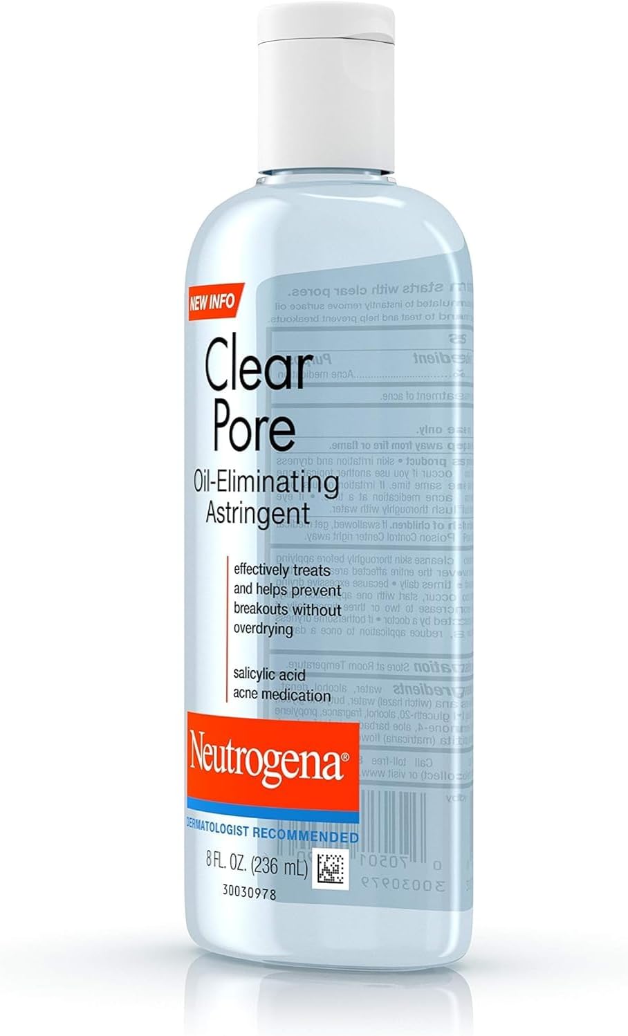 Neutrogena Clear Pore Oil-Eliminating Astringent 236mL bottle with white cap
