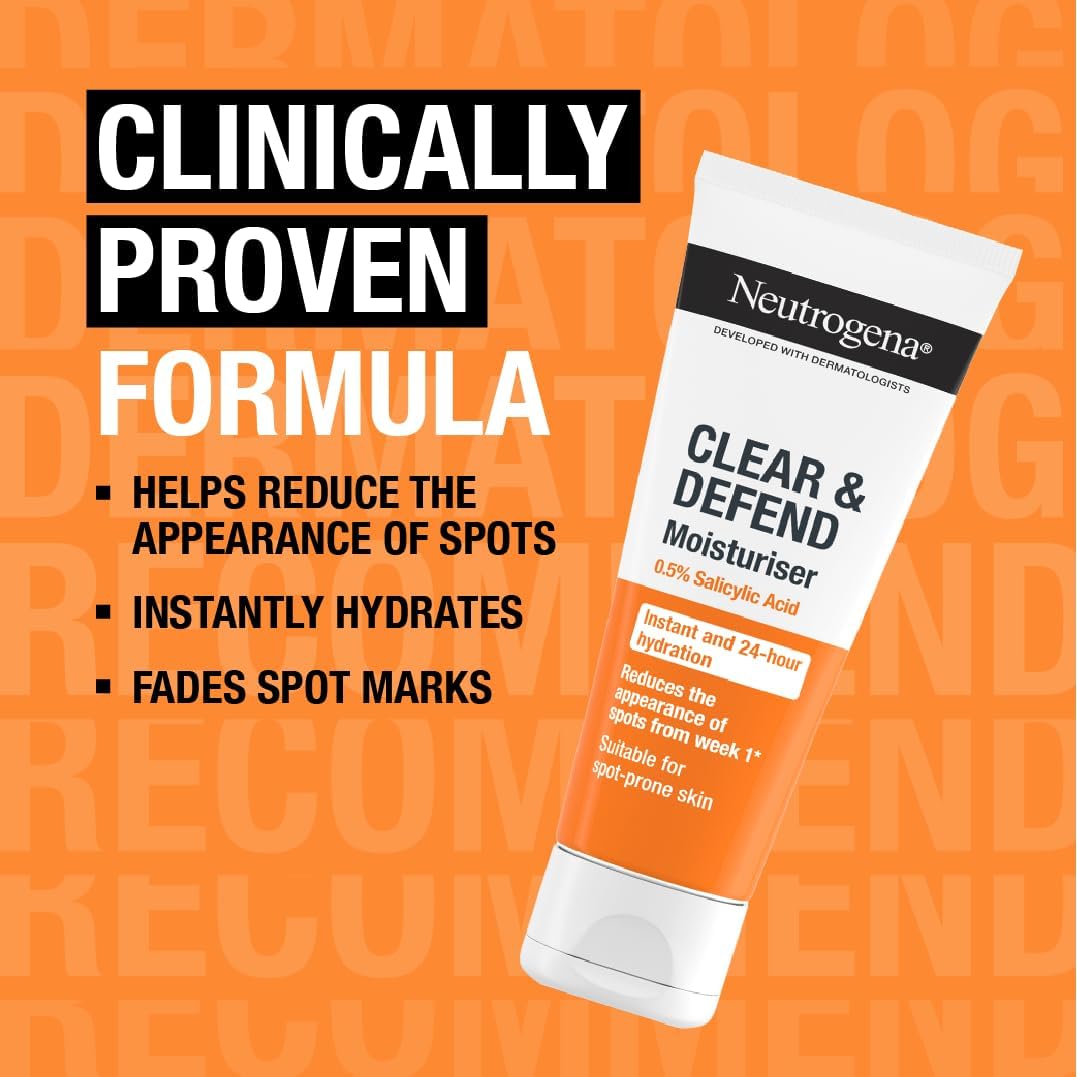 Neutrogena Clear and Defend Moisturiser 50 ml oil-free daily face cream for spot-prone skin