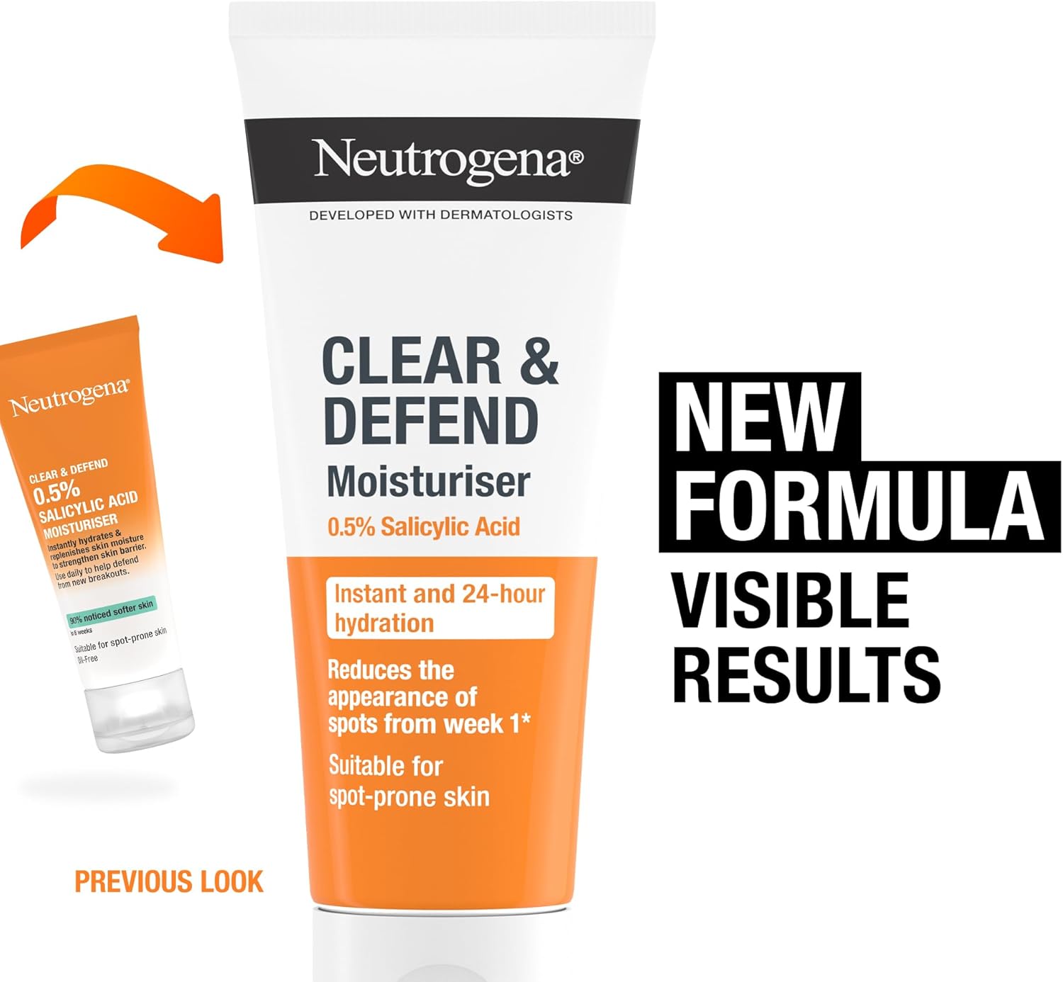 Neutrogena Clear and Defend Moisturiser 50 ml with 0.5% Salicylic Acid