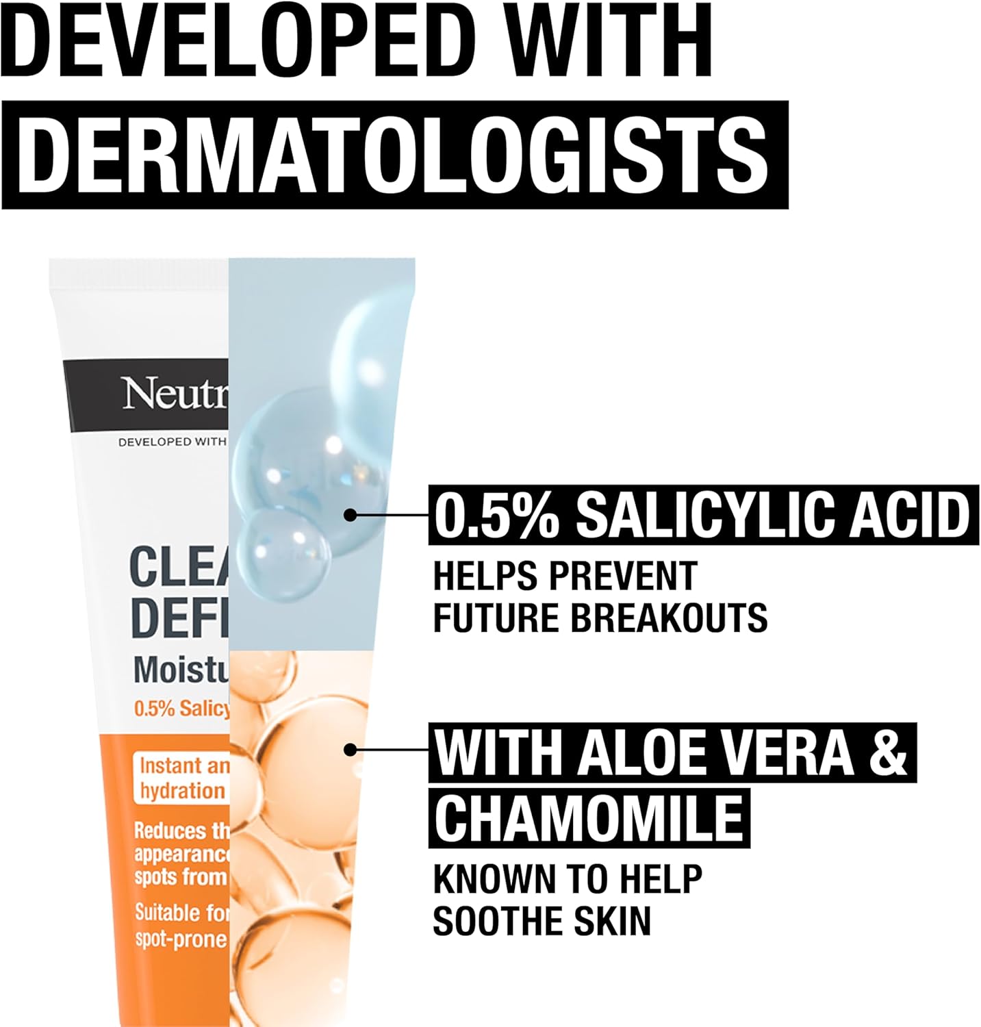 Neutrogena Clear and Defend Moisturiser 50ml oil-free daily face cream for spot-prone skin