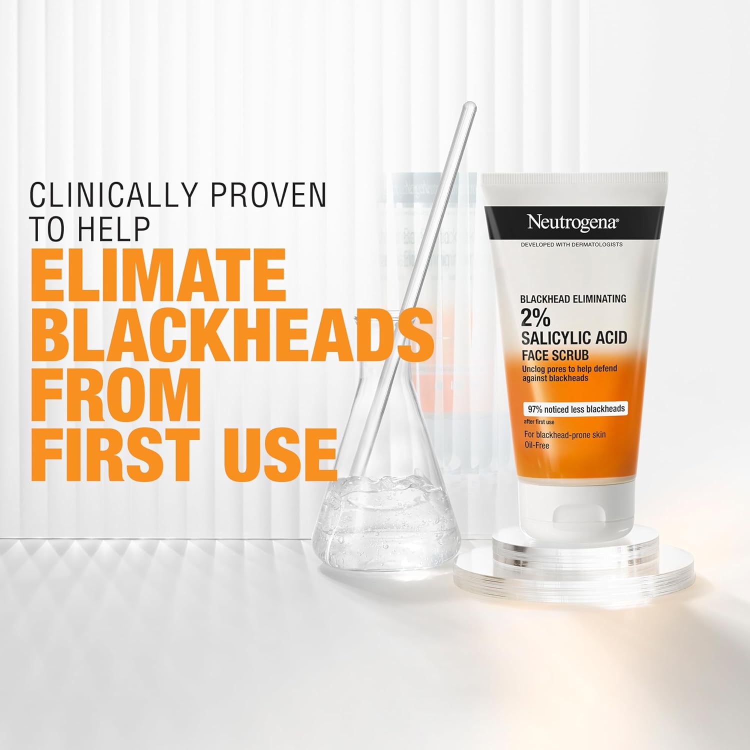 Neutrogena Blackhead Eliminating 2% Salicylic Acid Face Scrub 150ml tube