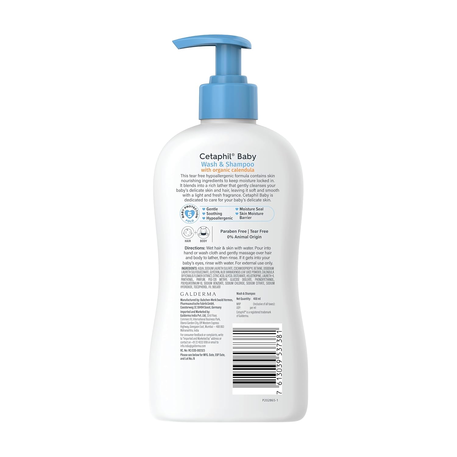 Cetaphil Baby Wash & Shampoo with organic calendula 13.5oz pump bottle
