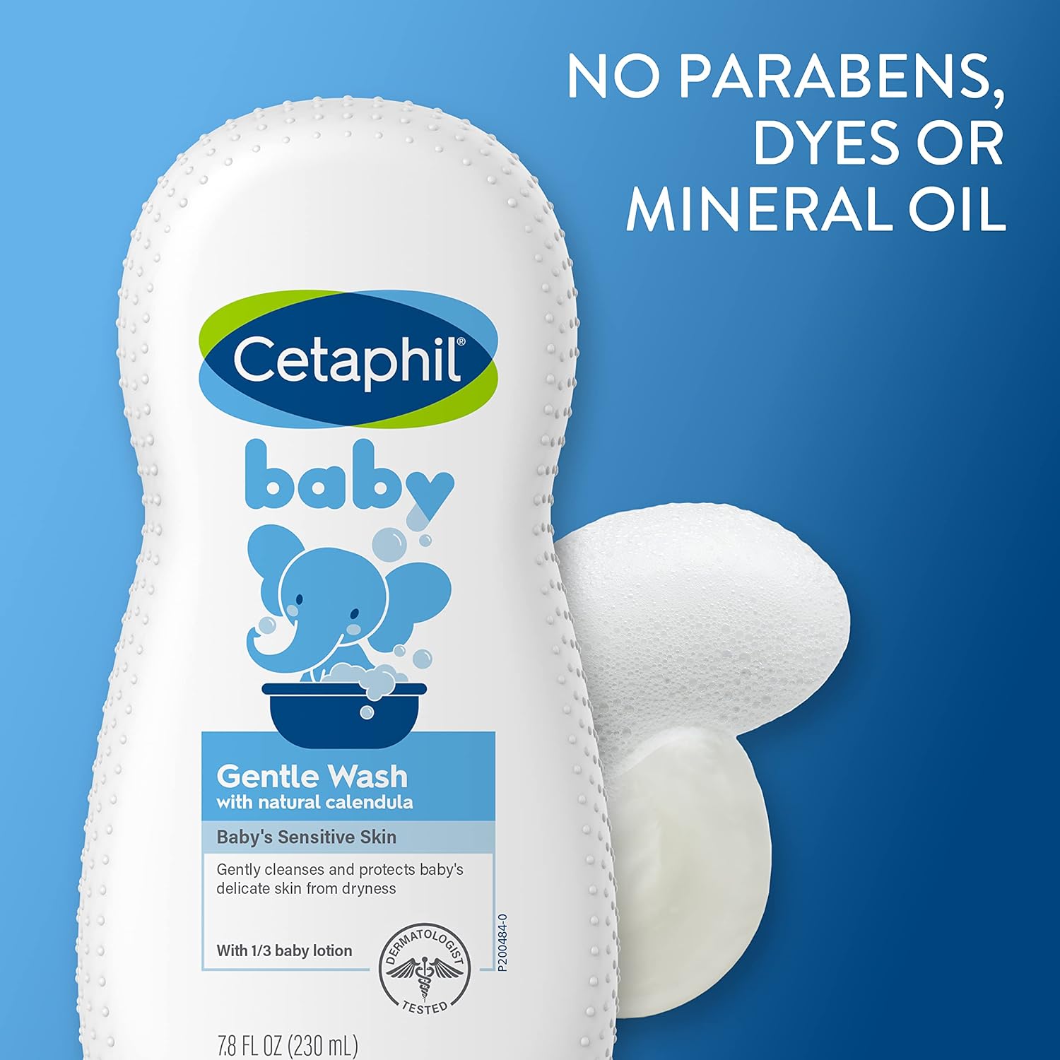 Cetaphil Baby Gentle Wash with organic calendula 230ml bottle white pump dispenser