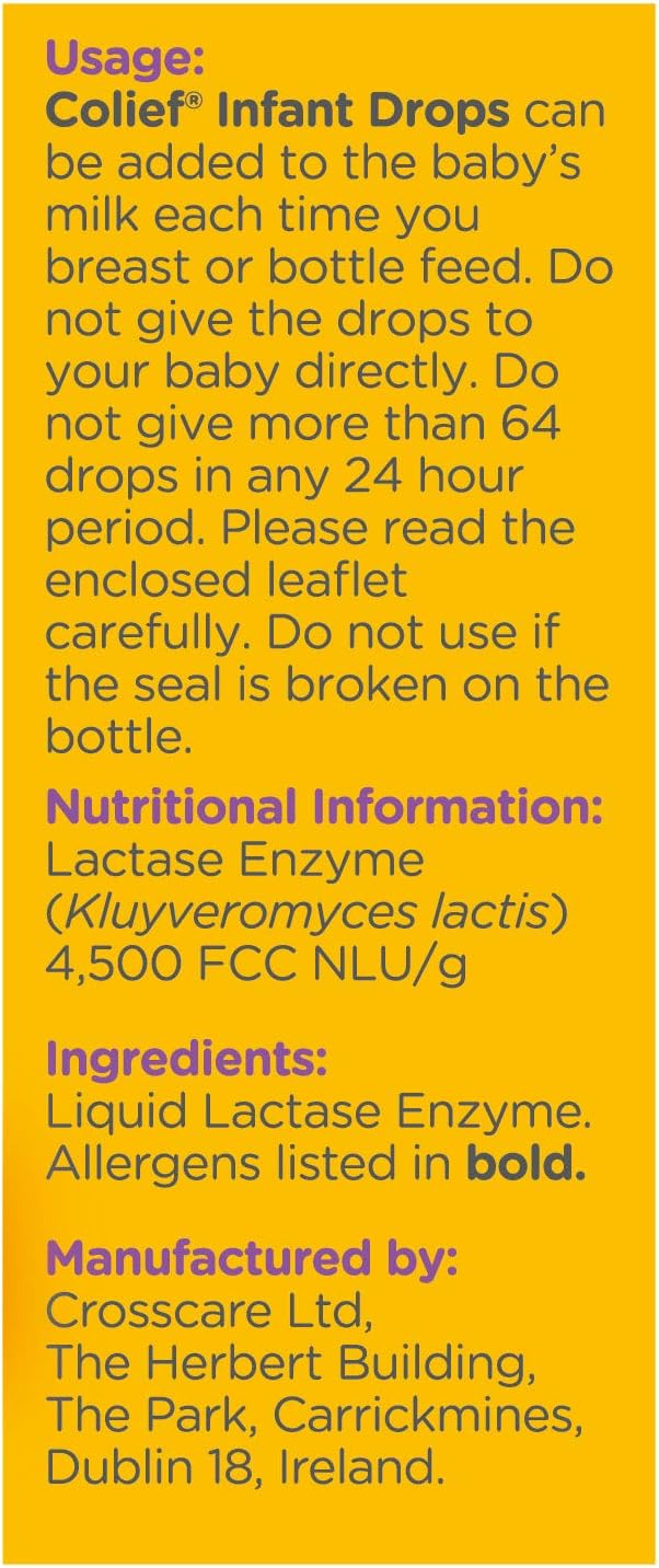 Colief Infant Drops 15ml lactase enzyme liquid for babies