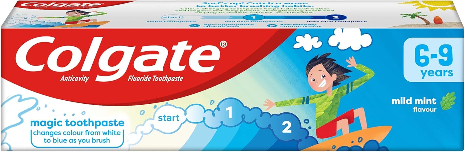 Colgate Anticavity Fluoride Toothpaste mild mint flavour for ages 6–9 years