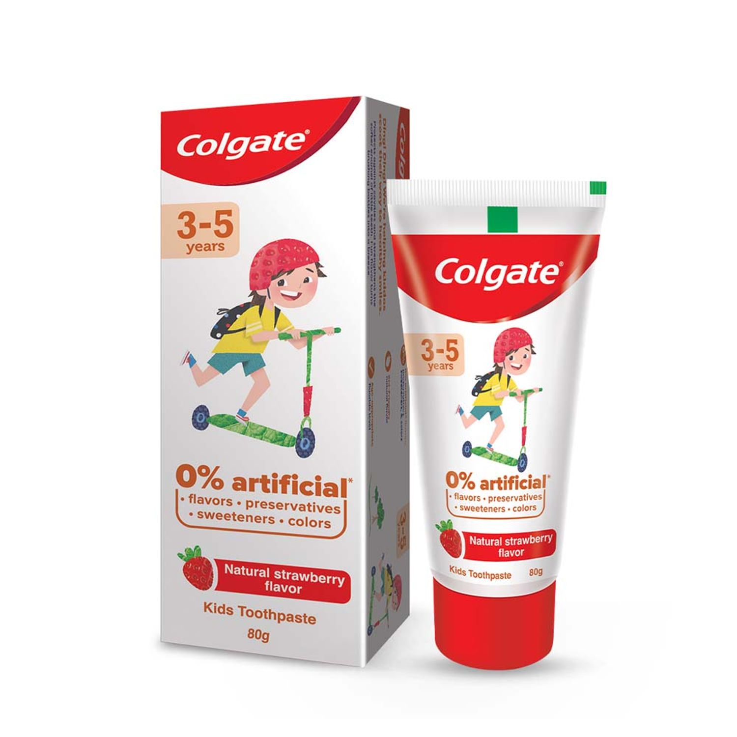 Colgate Kids Toothpaste 3-5 years natural strawberry flavour 80g tube