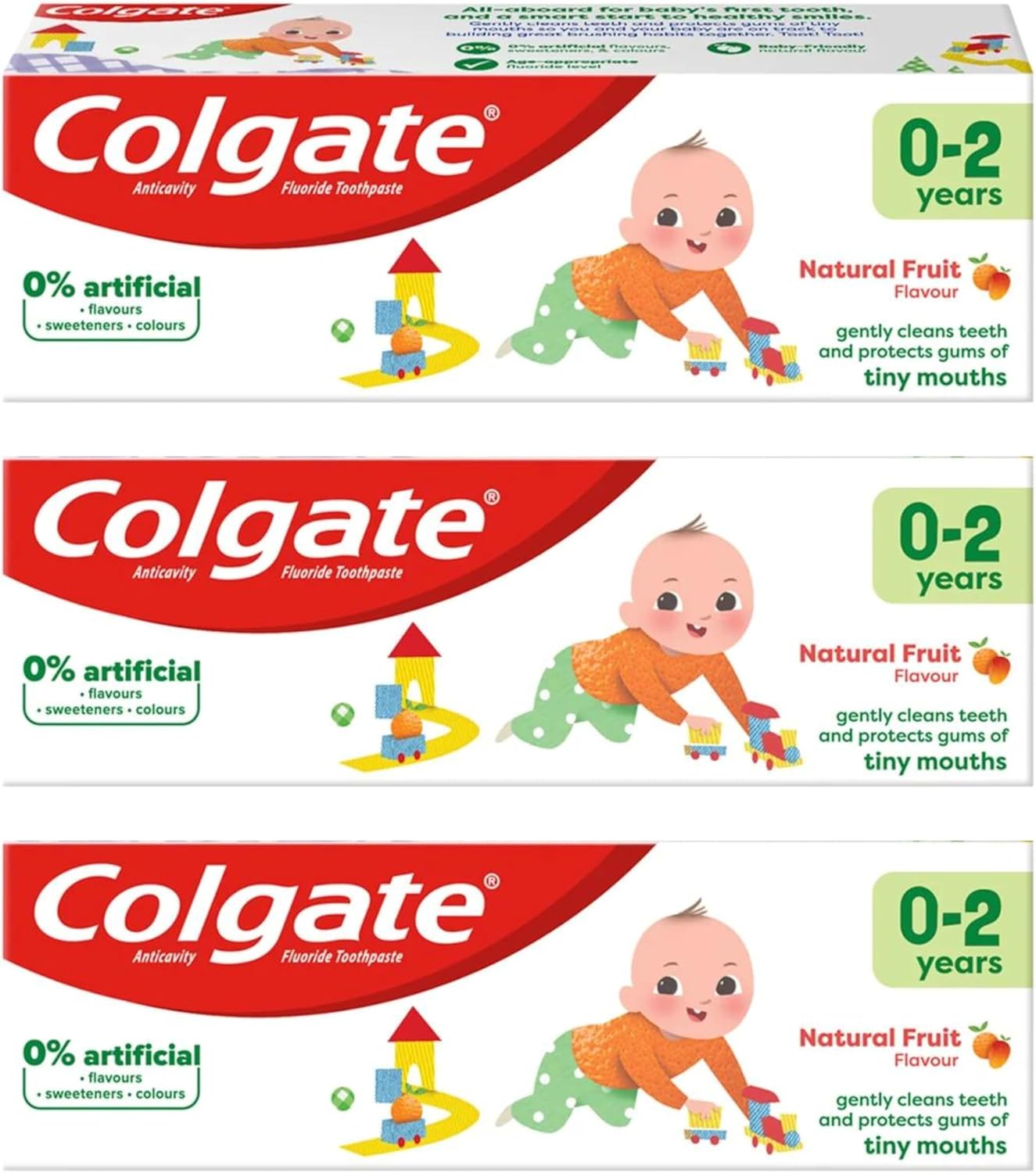 Colgate Baby & Kids Toothpaste 0-2 years Natural Fruit Flavour fluoride