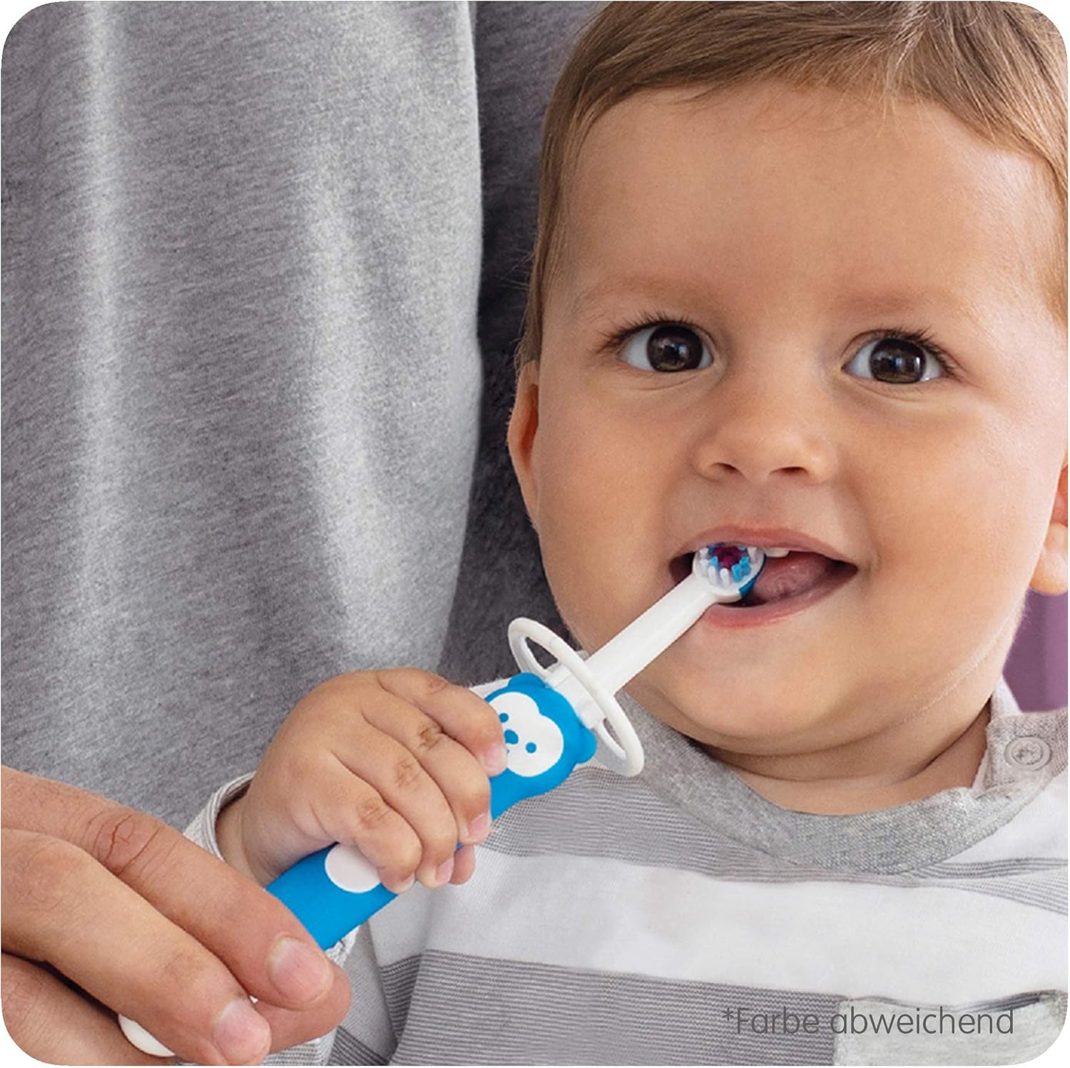 MAM training brush with blue handle for babies five months and older