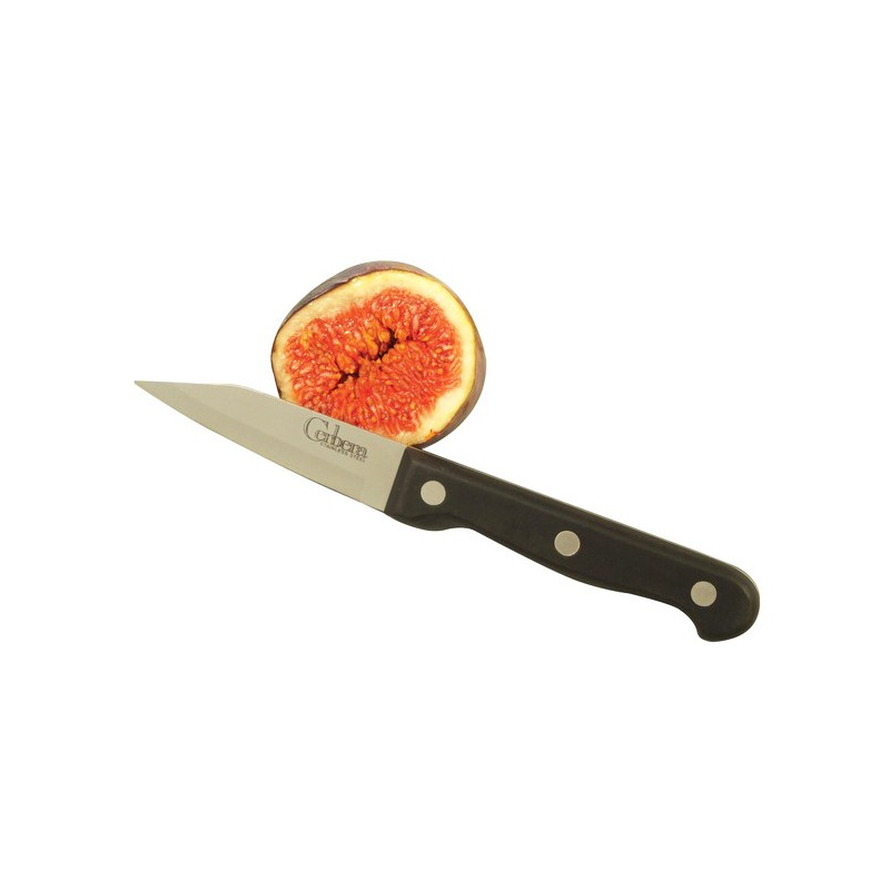 Apollo Pairing Knife 9cm with black handle and stainless steel blade