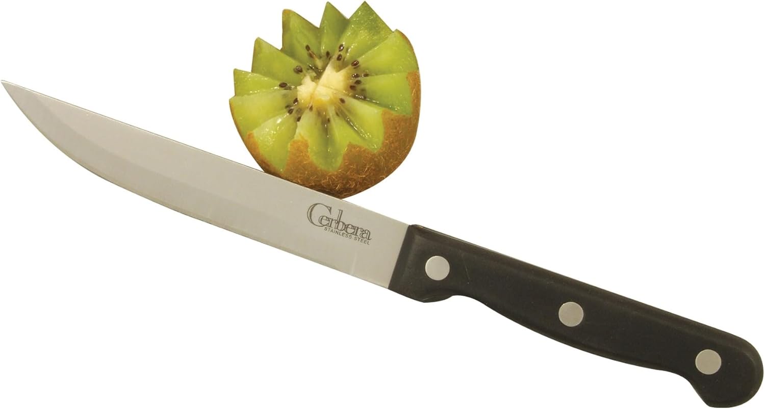 Apollo Cerbera stainless steel kitchen utility knife 11cm with black handle