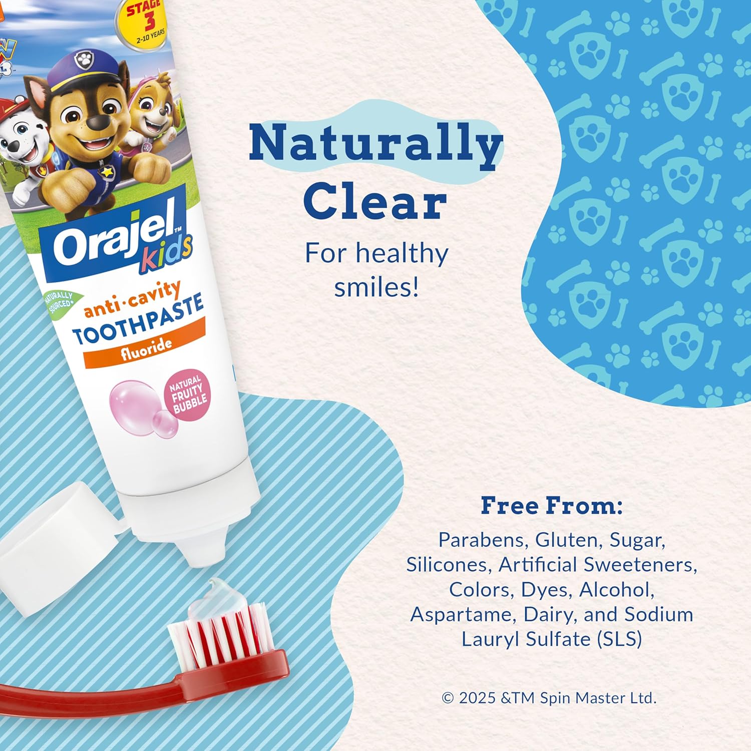 Orajel Kids Paw Patrol anti-cavity fluoride toothpaste with fruity bubble flavour