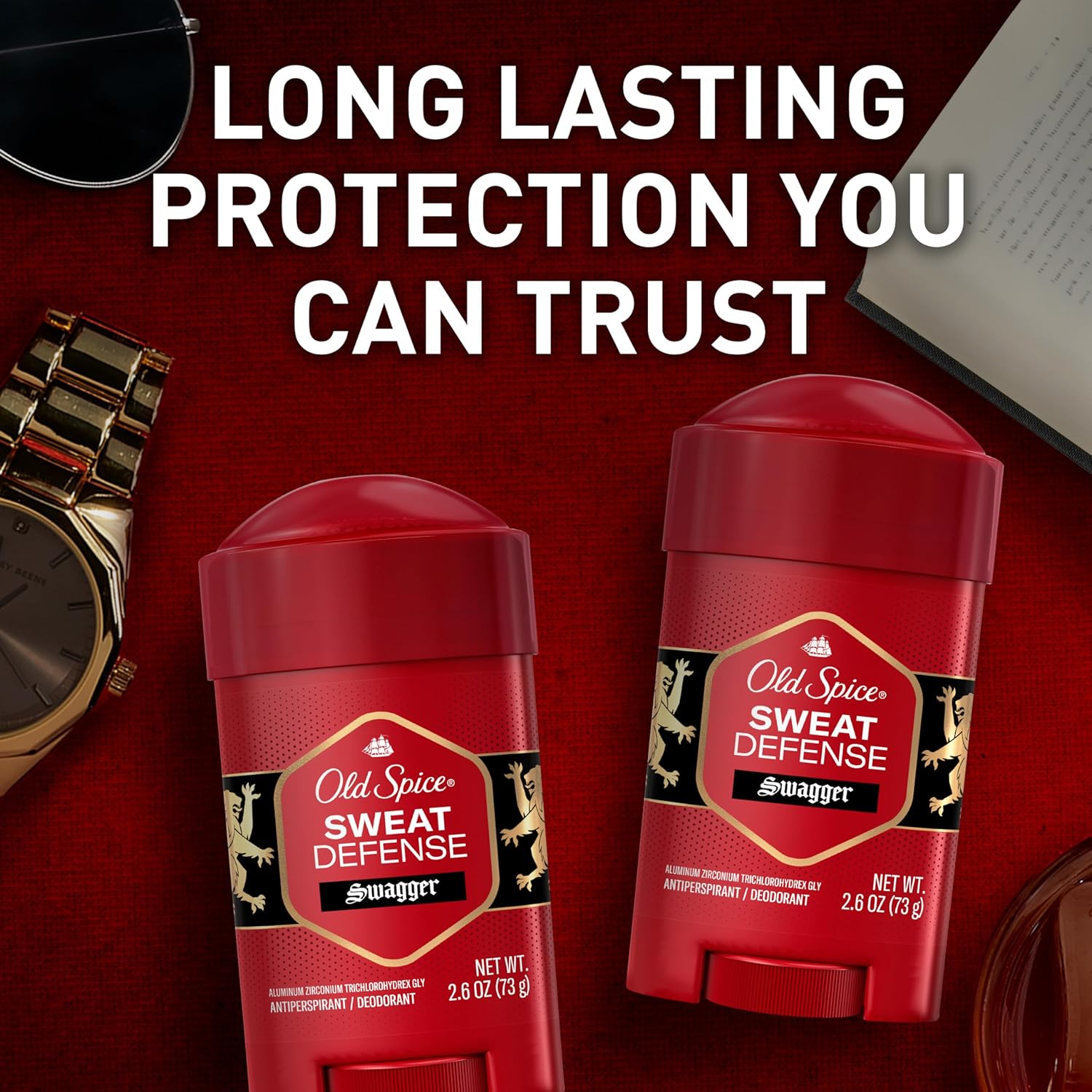 Old Spice Sweat Defense Stronger Swagger red antiperspirant deodorant stick 2.6oz