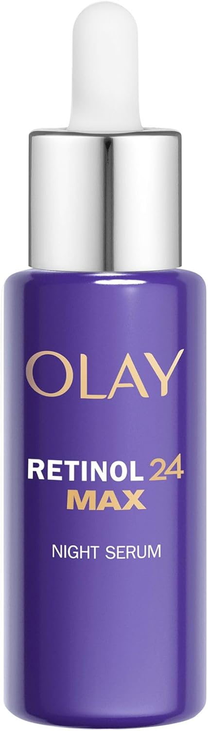 Olay Retinol 24 Max purple night serum with dropper bottle