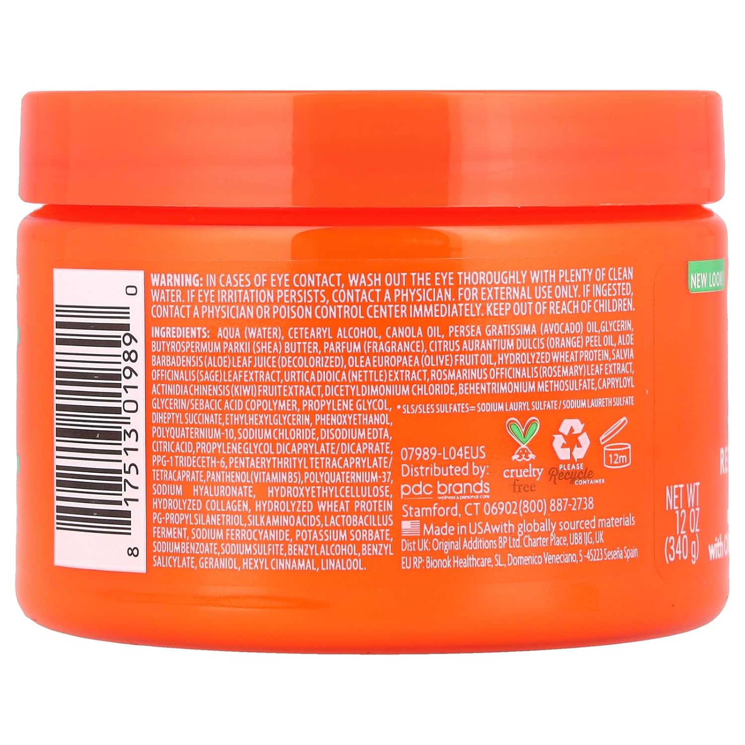 Cantu Avocado Hydrating Repair Leave-In Conditioning Cream 340g orange jar