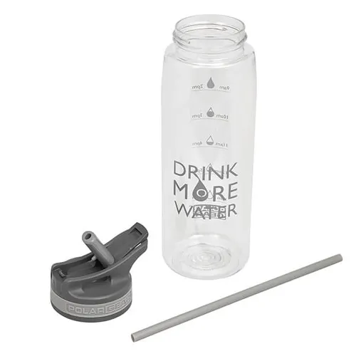 Polar Gear Aqua Curve 750ml Tritan Tracker Bottle grey with straw