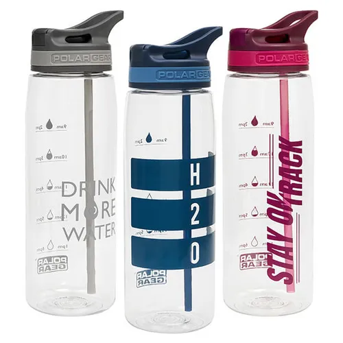 Polar Gear Aqua Curve 750ml Tritan Tracker Bottle blue with flip cap