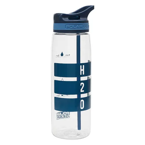Polar Gear Aqua Curve 750ml Tritan Tracker Bottle Blue with measurement markings
