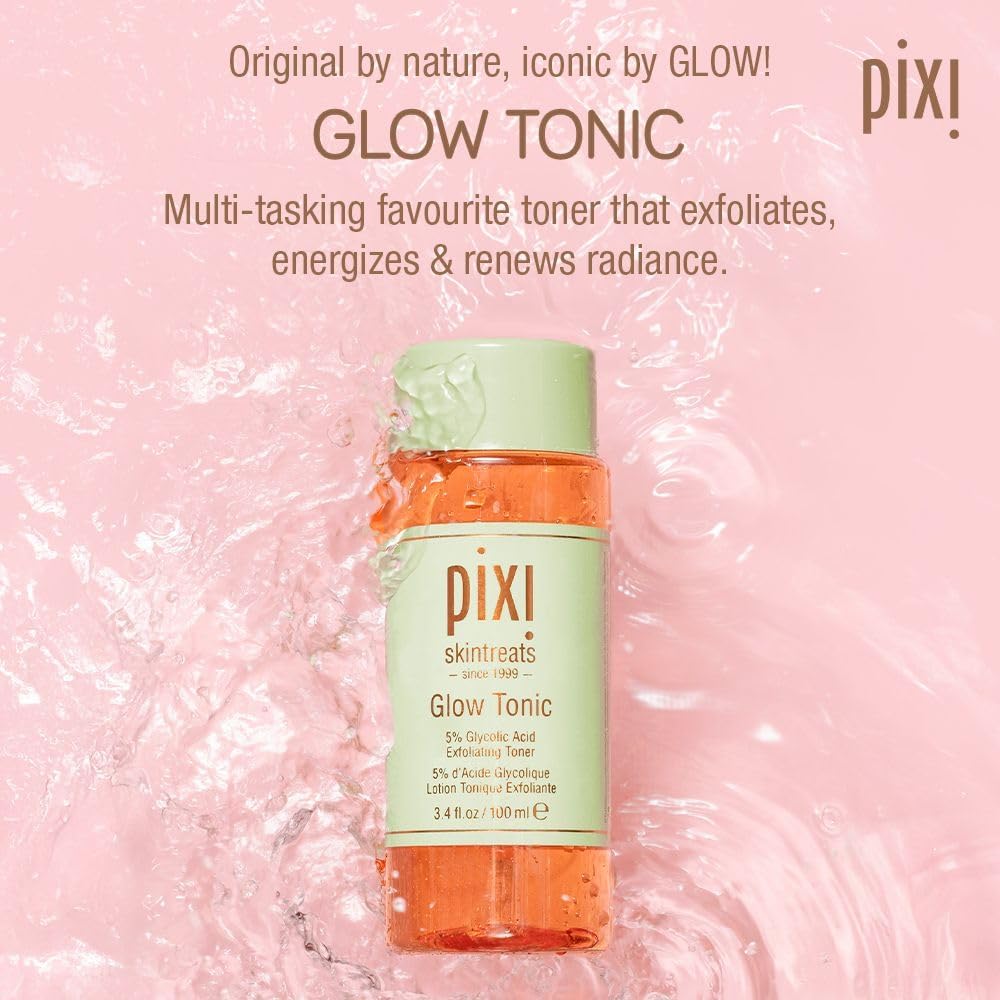 Pixi Skintreats Glow Tonic exfoliating toner 250 ml bottle with glycolic acid