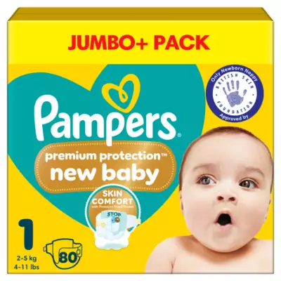 Pampers Premium Protection New Baby Size 3 nappies, 70 count jumbo pack