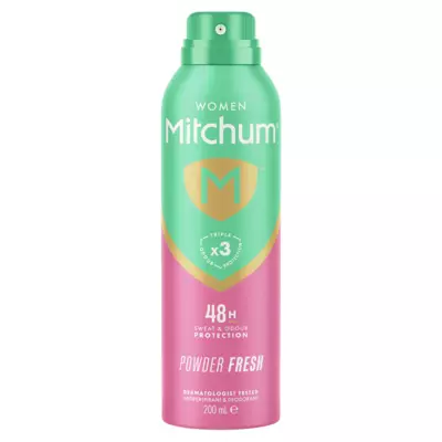 Mitchum Women Powder Fresh antiperspirant deodorant spray 200ml green pink