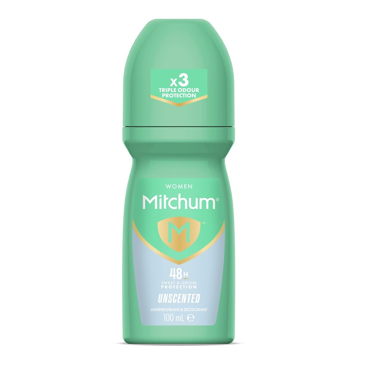 Mitchum Women Advanced Unscented Roll-On Anti-Perspirant Deodorant 100ml green bottle
