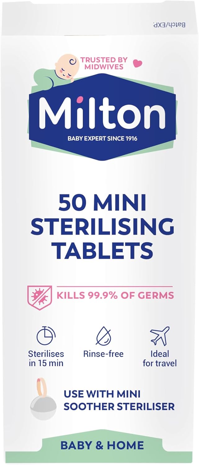 Milton Mini Sterilising Tablets 50 pack for baby bottles and dummies