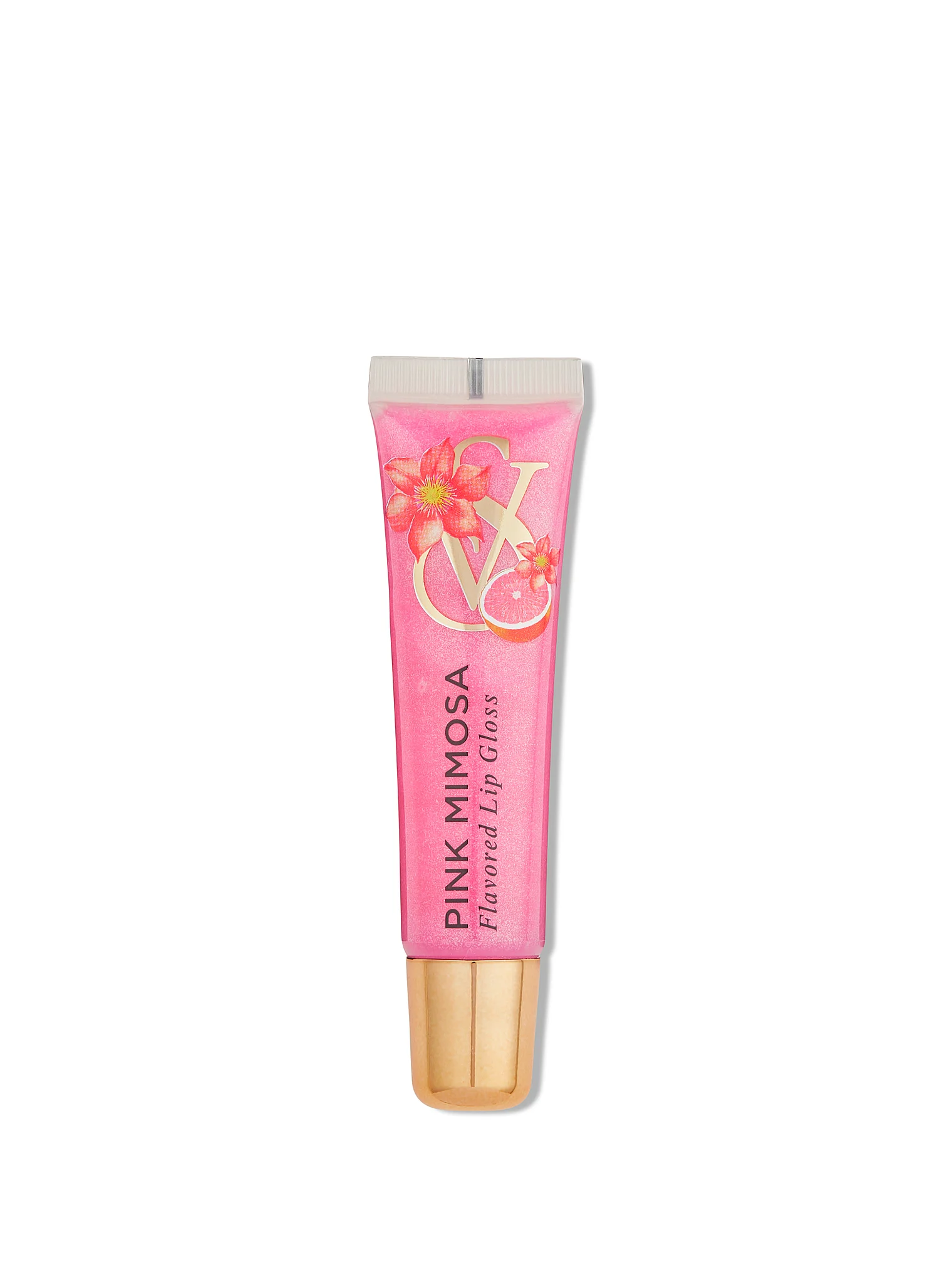 Victoria's Secret Pink Mimosa flavoured lip gloss in bright pink, 13g tube