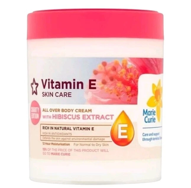 Vitamin E all over body cream with hibiscus extract 465ml jar