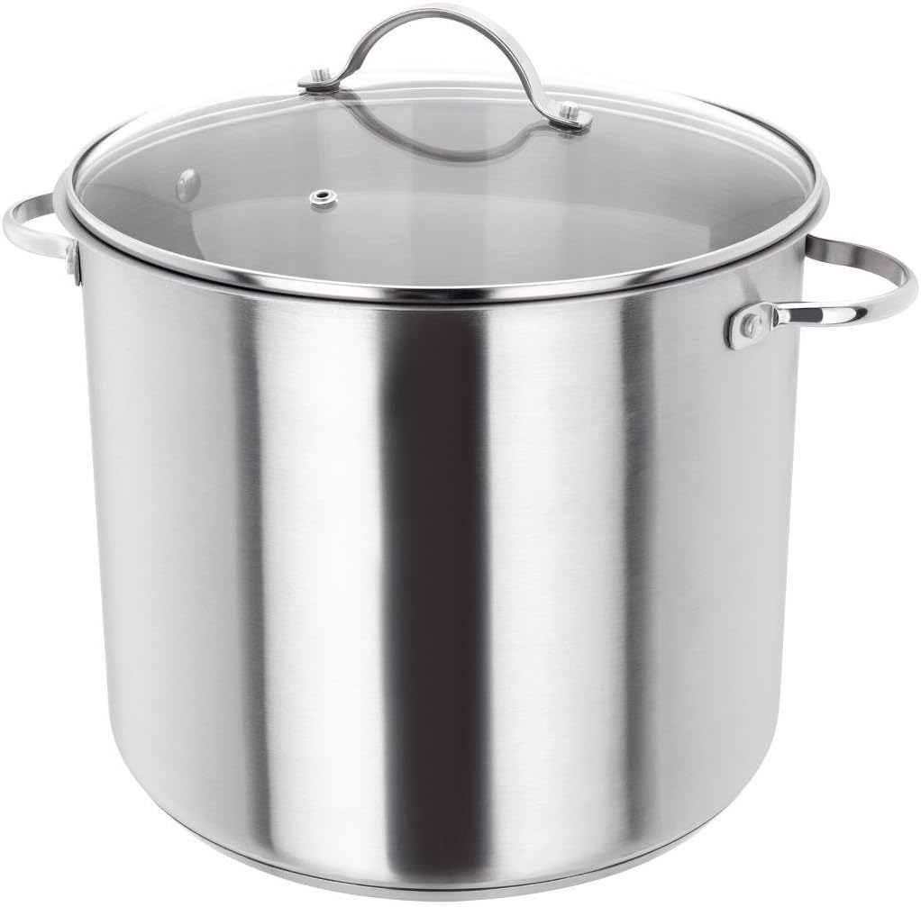 Judge 28cm stainless steel stockpot with vented glass lid and handles