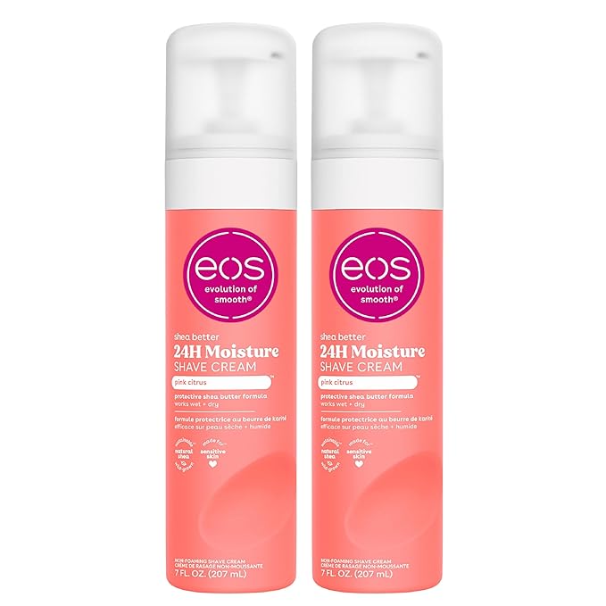 Eos Shea Better 24H Moisture Shave Cream pink citrus 207ml two pack