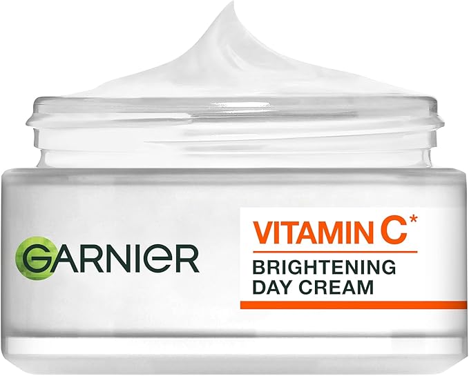 Garnier SkinActive Vitamin C Brightening Day Cream 50ml jar with white texture
