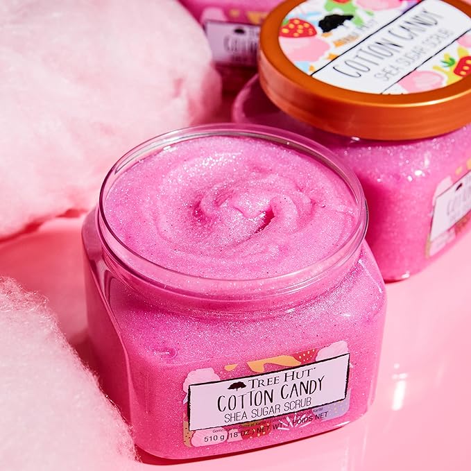 Tree Hut Cotton Candy Shea Sugar Scrub 510g pink jar