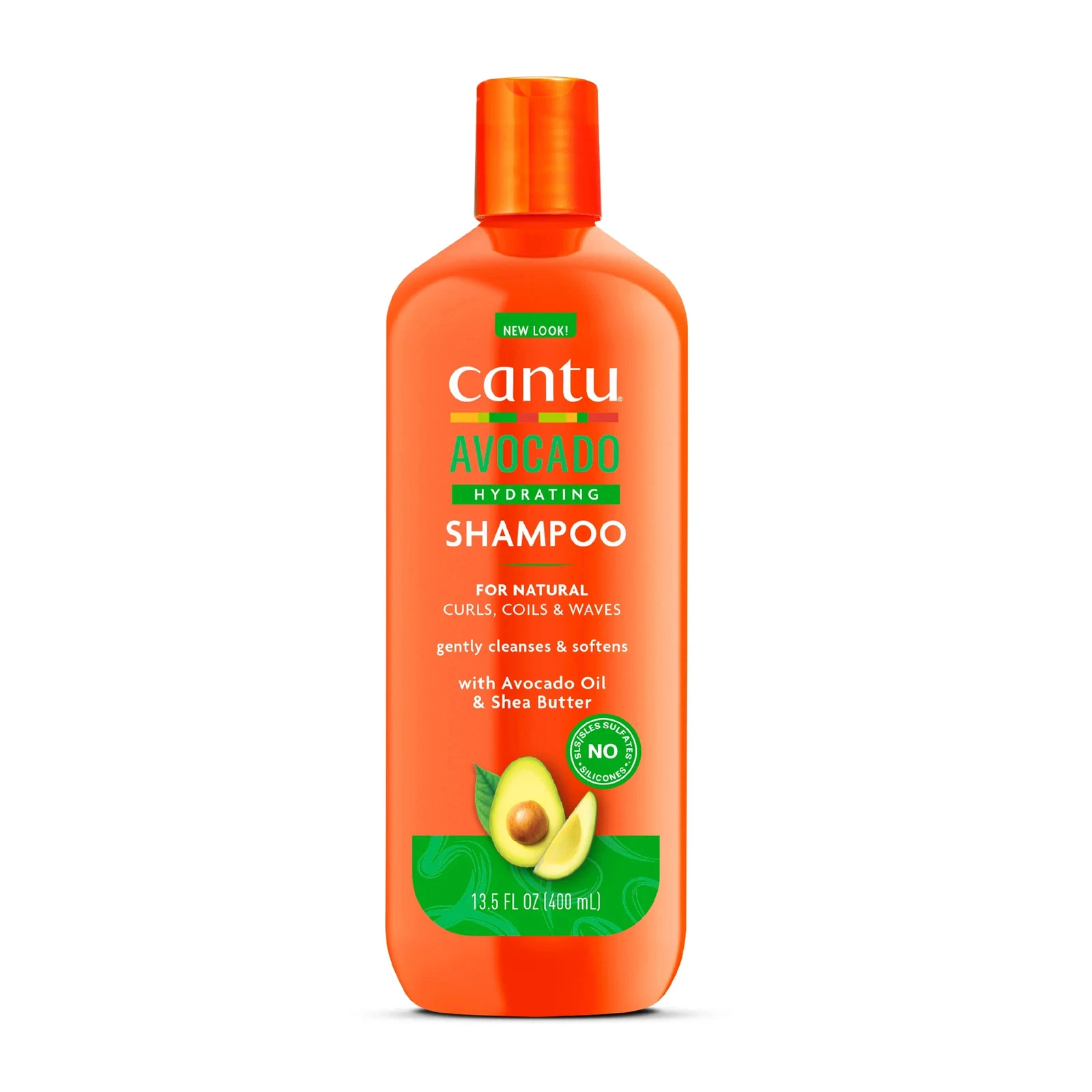 Cantu Avocado Hydrating Shampoo 400 ml bottle with orange label