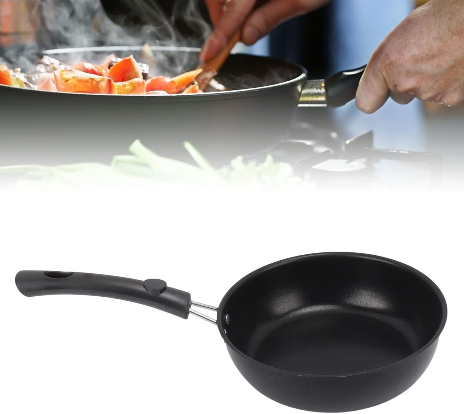 Homeware Essential black non-stick omelette pan 20cm with handle