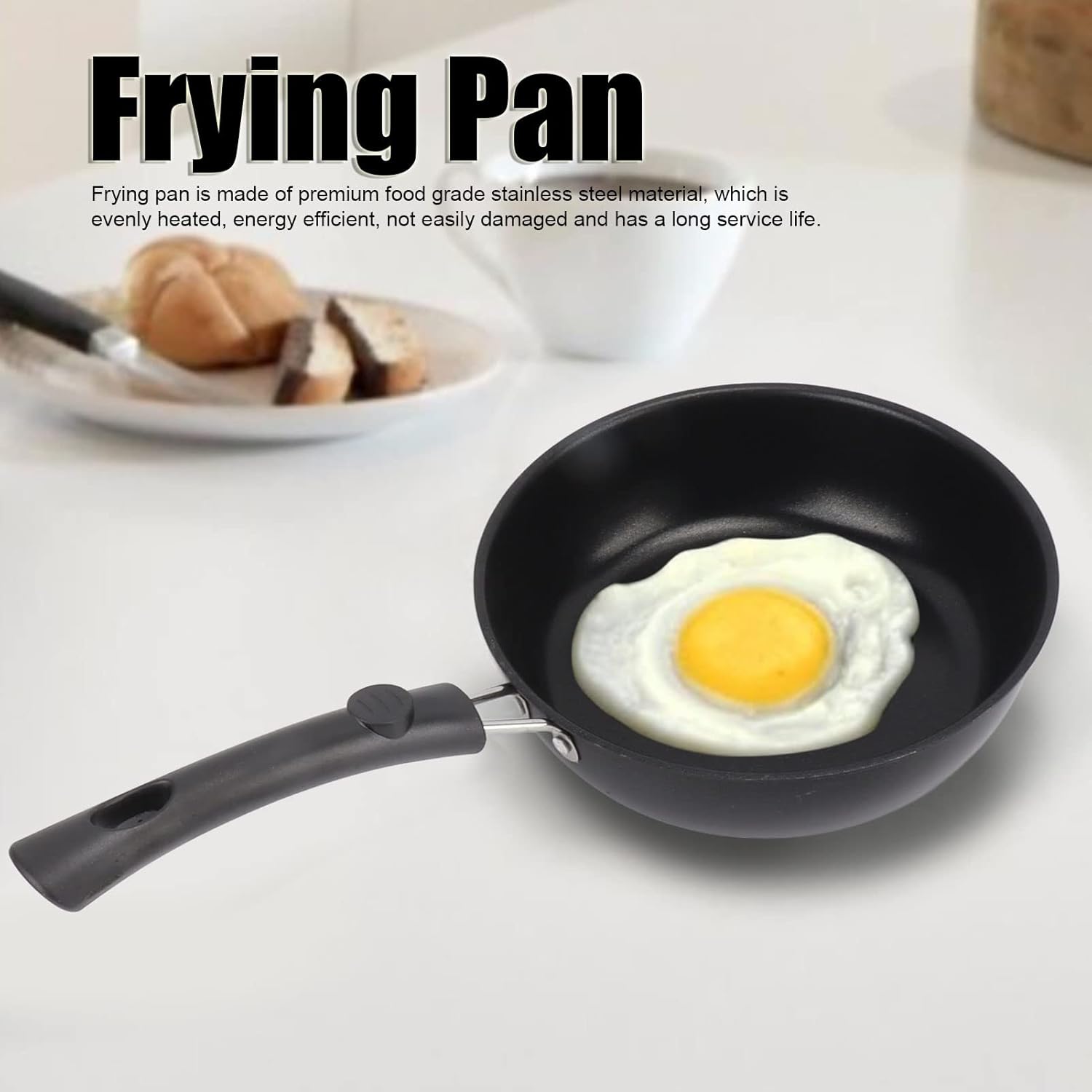 Homeware Essential black omelette pan 20cm with non-stick stainless steel coating