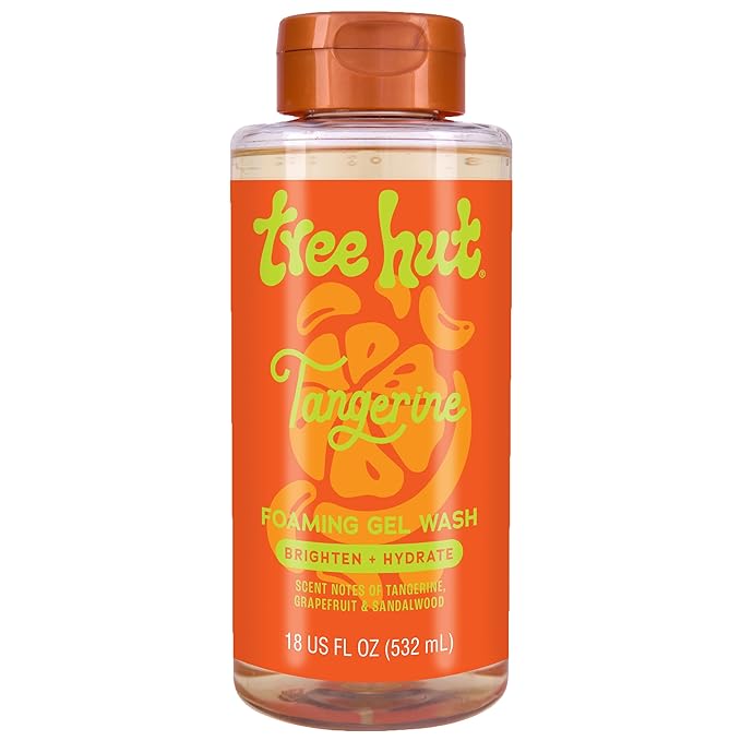 Tree Hut Tangerine Foaming Gel Body Wash 532ml orange bottle