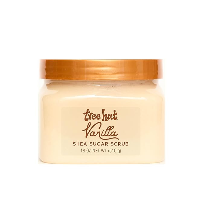 Tree Hut Vanilla Shea Sugar Scrub 18 oz body exfoliant jar