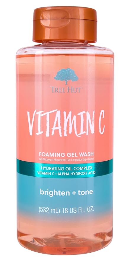 Tree Hut Vitamin C nourishing foaming gel wash 532 ml bottle with orange cap