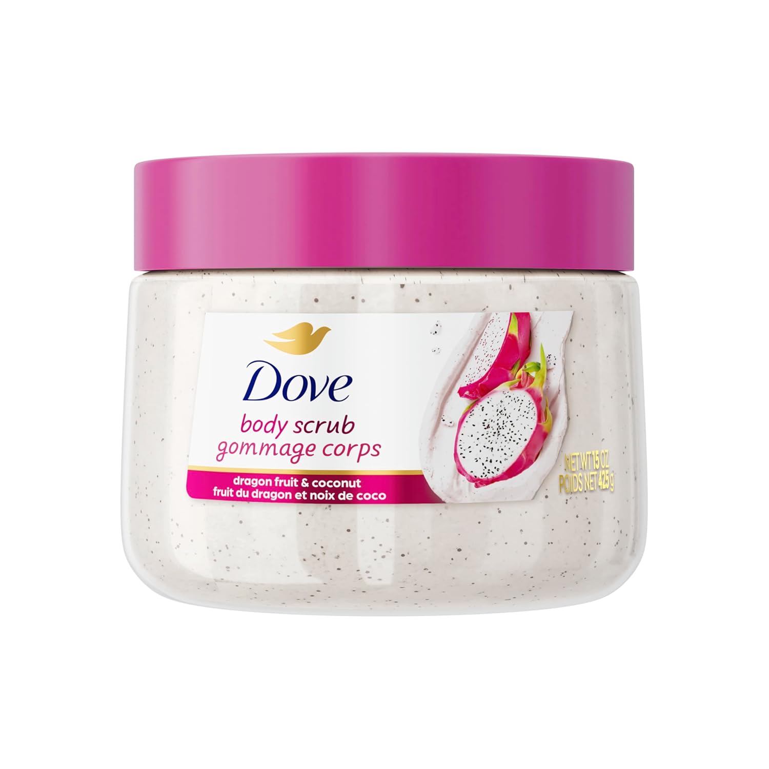 Dove body scrub gommage corps dragon fruit and coconut cream exfoliating