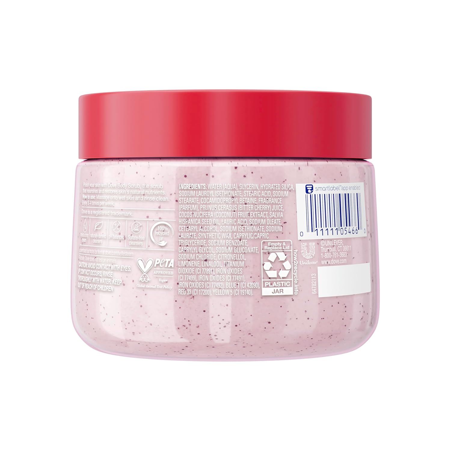 Dove Exfoliating Body Scrub Crushed Cherries Chia Milk 425g jar