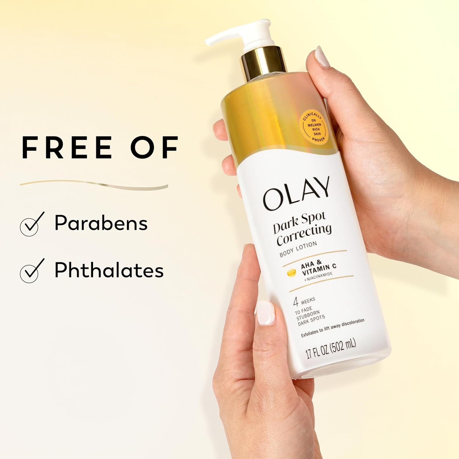 Olay Dark Spot Correcting Body Lotion with AHA and Vitamin C, 502 mL pump bottle